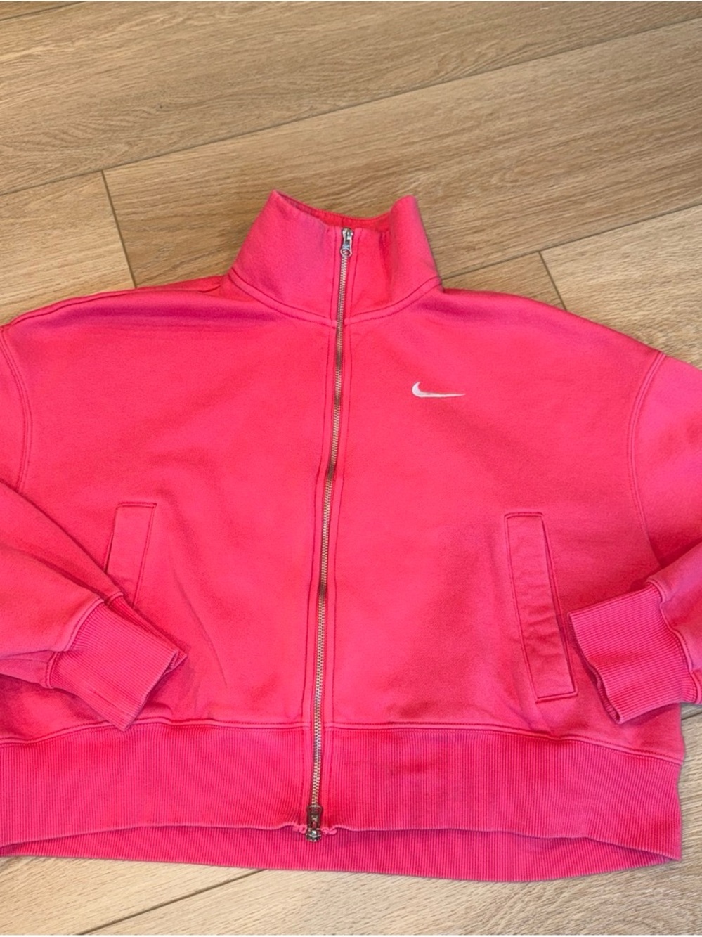 Nike Women's Hot Pink Full-Zip Crew Jacket